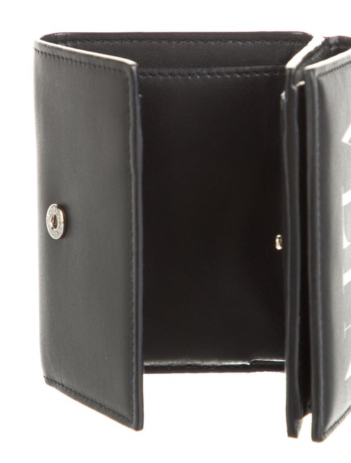 Valentino Leather Graphic Print Compact Wallet