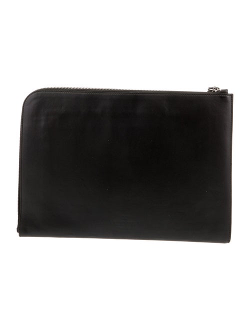 Valentino Logo Printed Leather Clutch