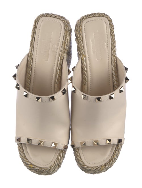 Valentino Rockstud Accents Leather Espadrilles