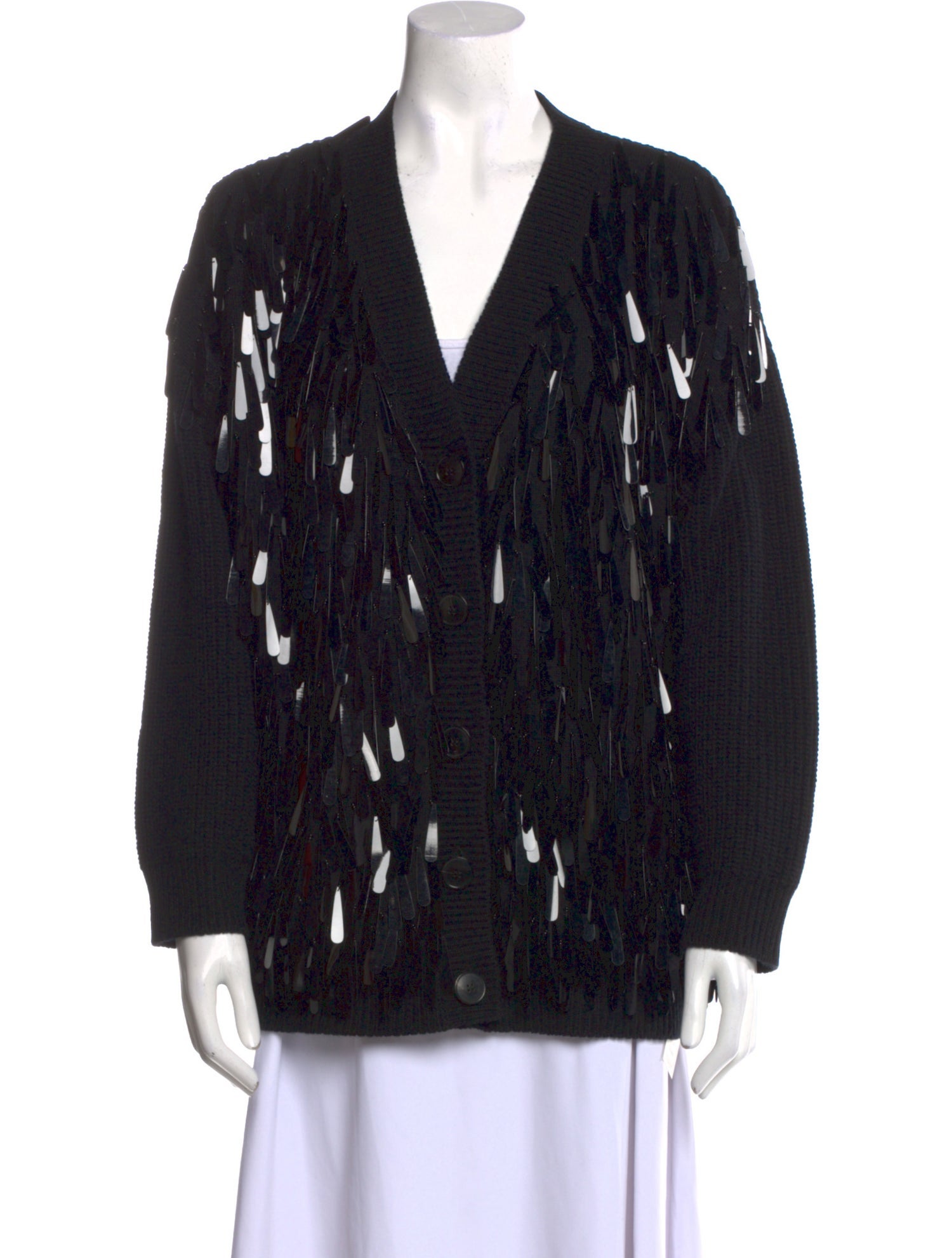 0401~virgin wool asymmetric V-neck sweater main image 0