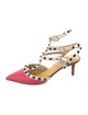 Valentino Rockstud Accents Leather T-Strap Pumps