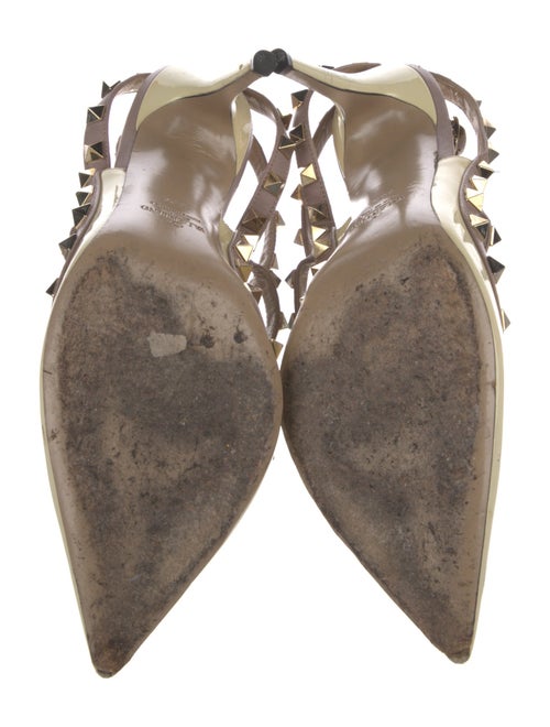 Valentino Rockstud Accents Patent Leather T-Strap Pumps