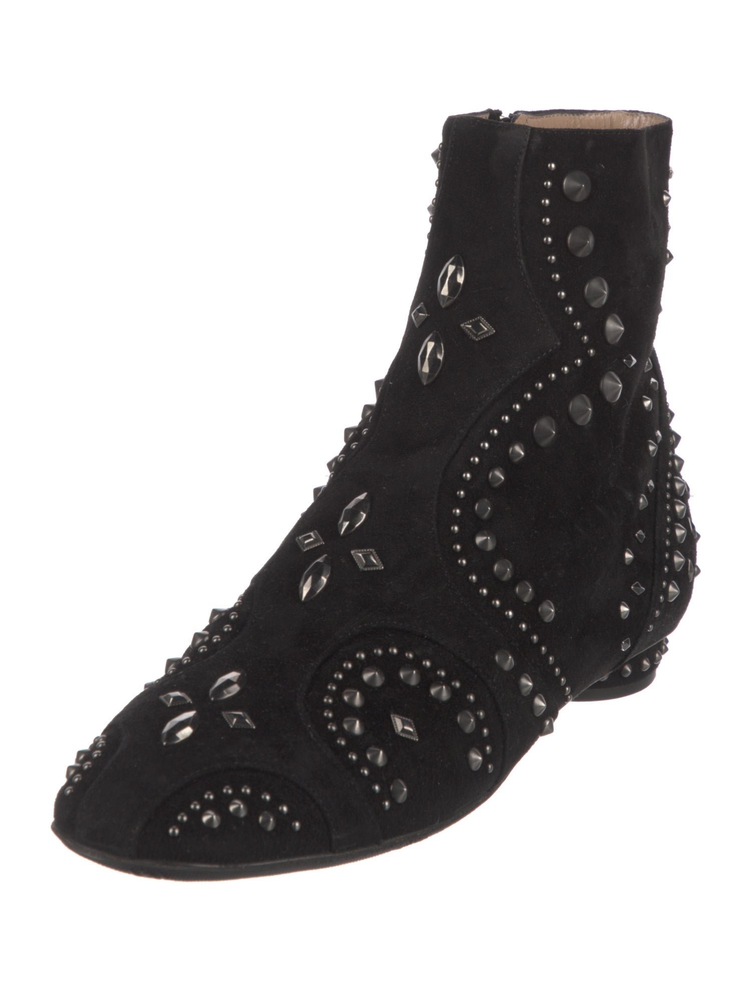 Valentino Suede Patterned Moto Boots