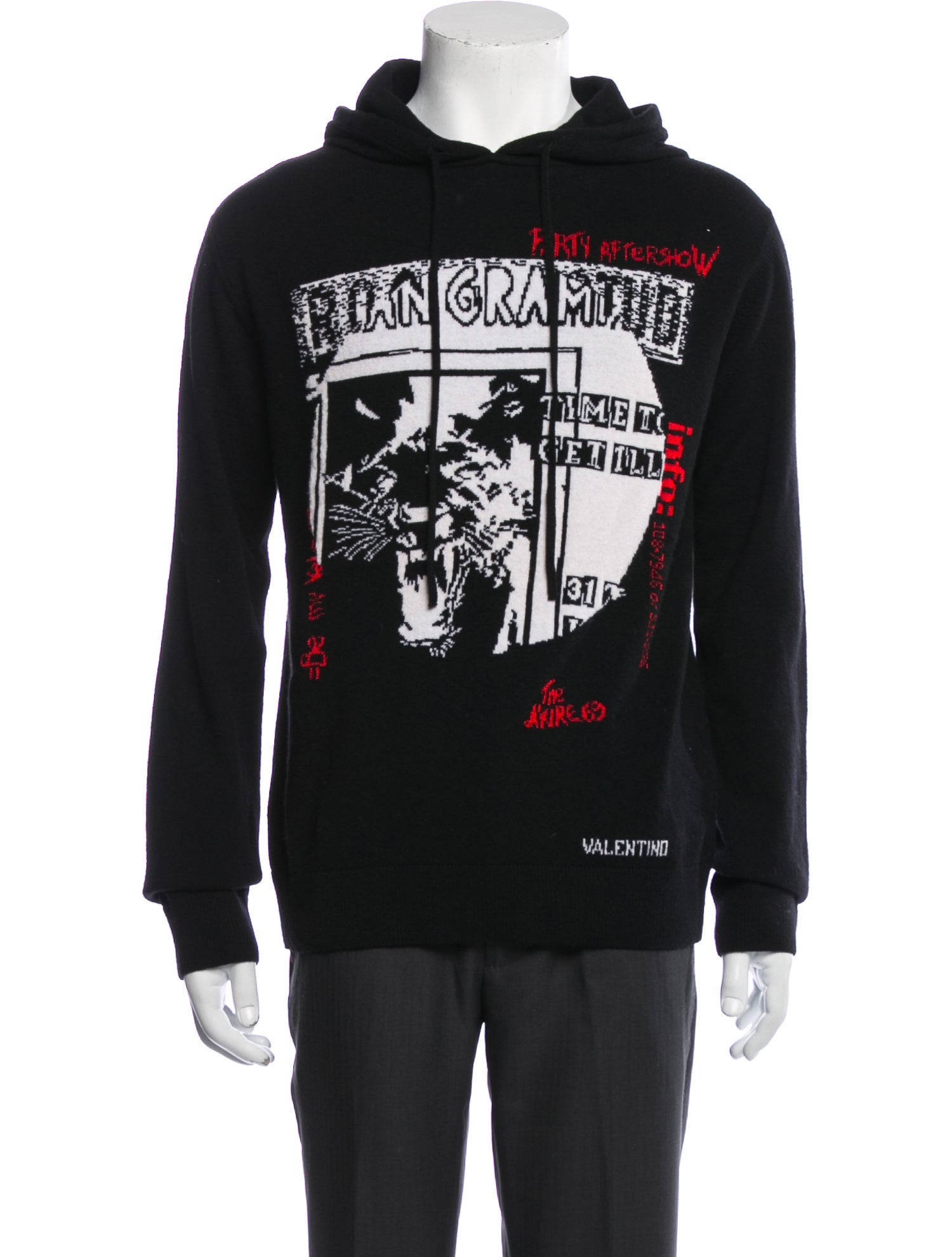 Valentino Virgin Wool Graphic Print Hoodie