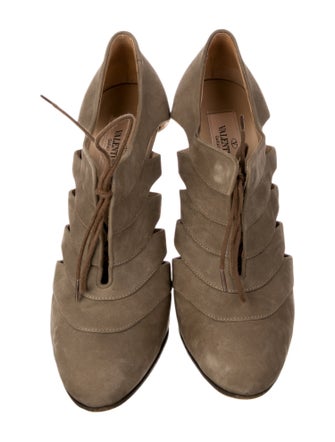 Valentino Leather Lace-Up Boots