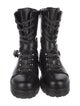 Valentino Rockstud Accents Leather Combat Boots