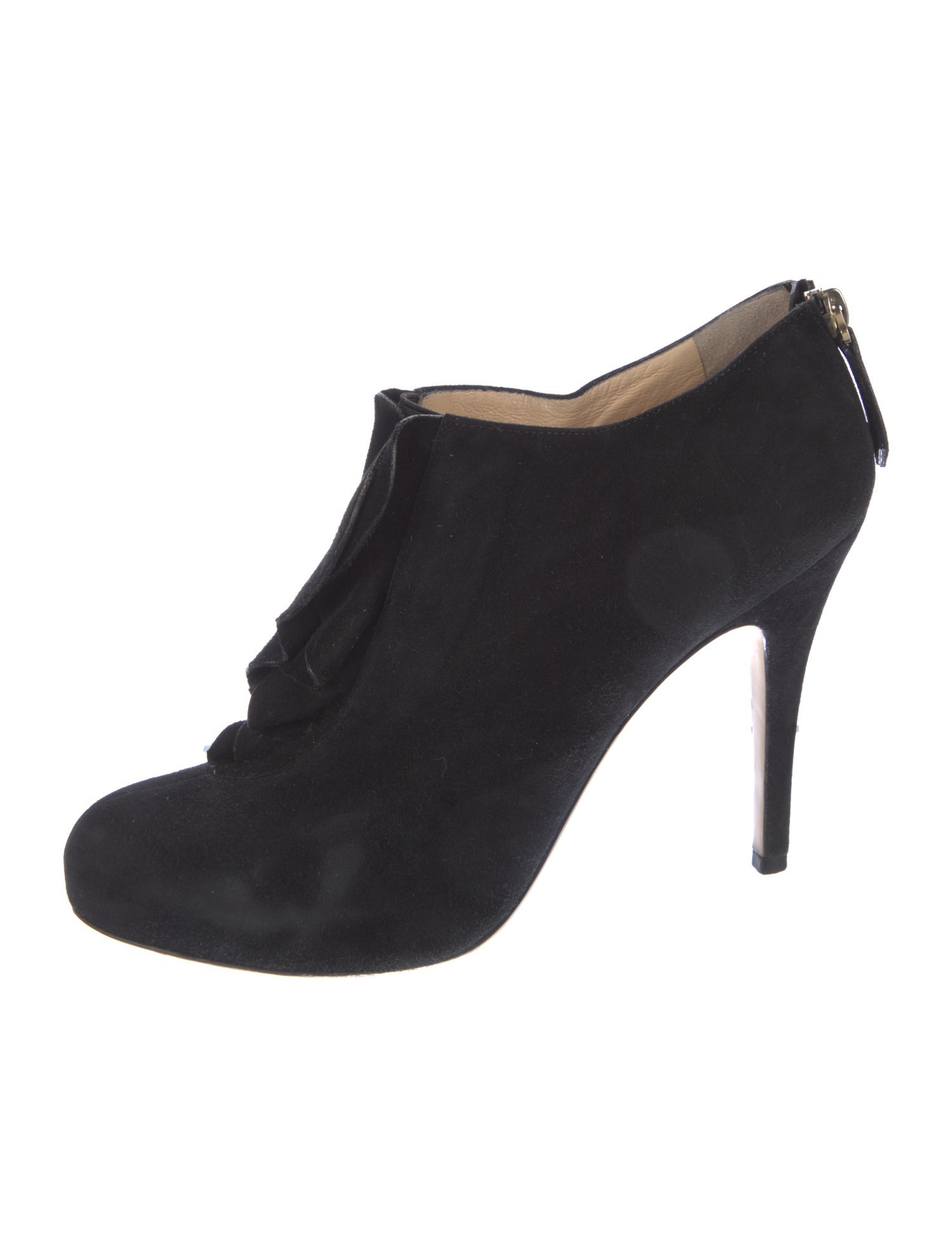 Valentino Suede Animal Print Lace-Up Boots