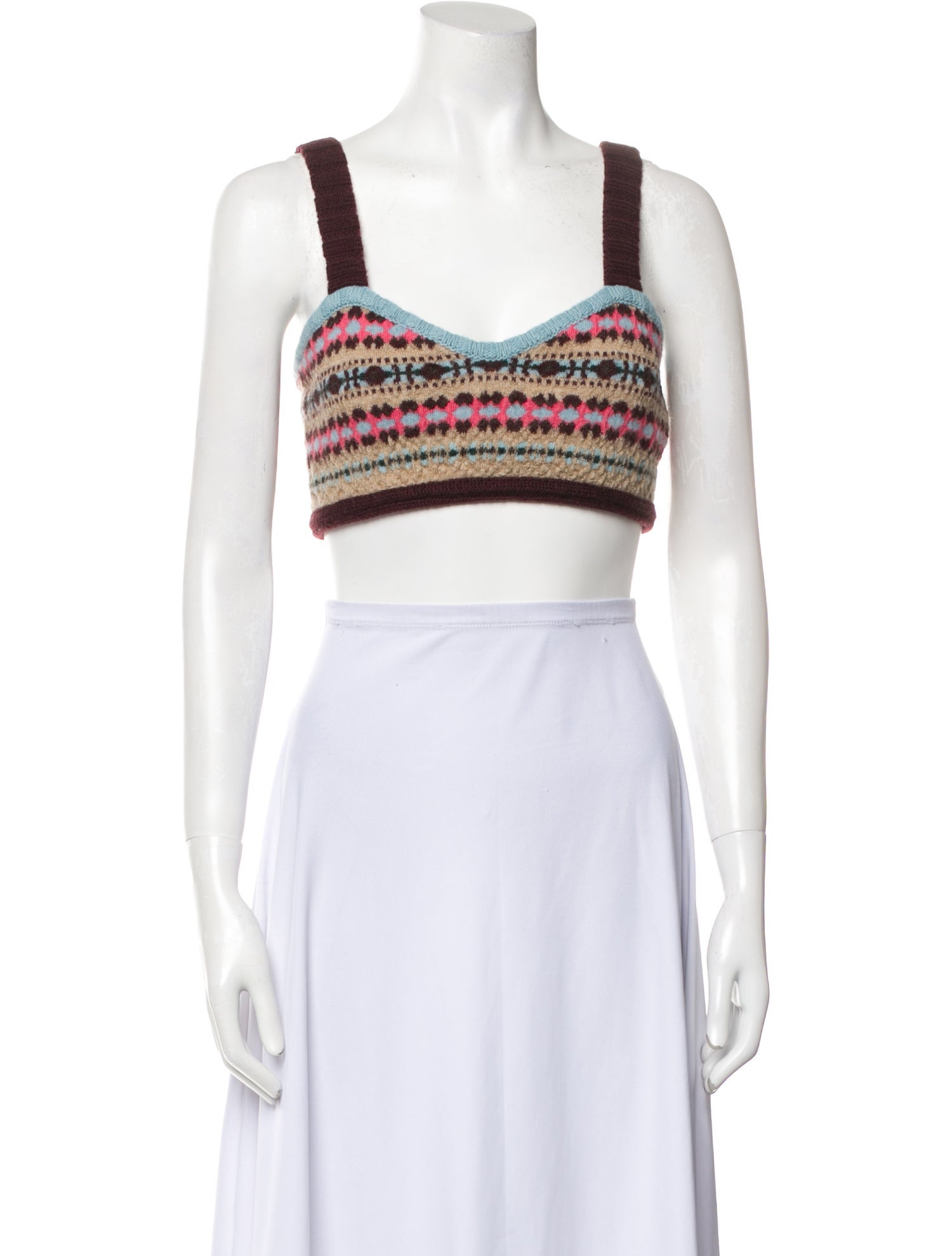 Valentino Wool Striped Crop Top w/ Tags