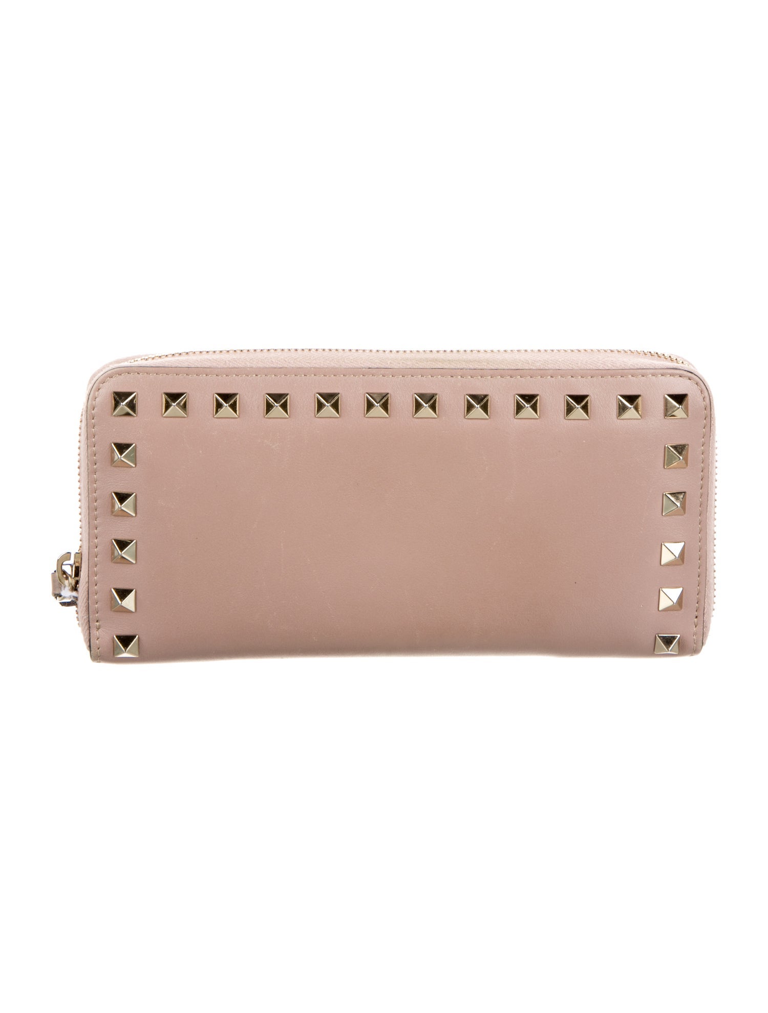 Valentino Rockstud Accents Leather Continental Wallet