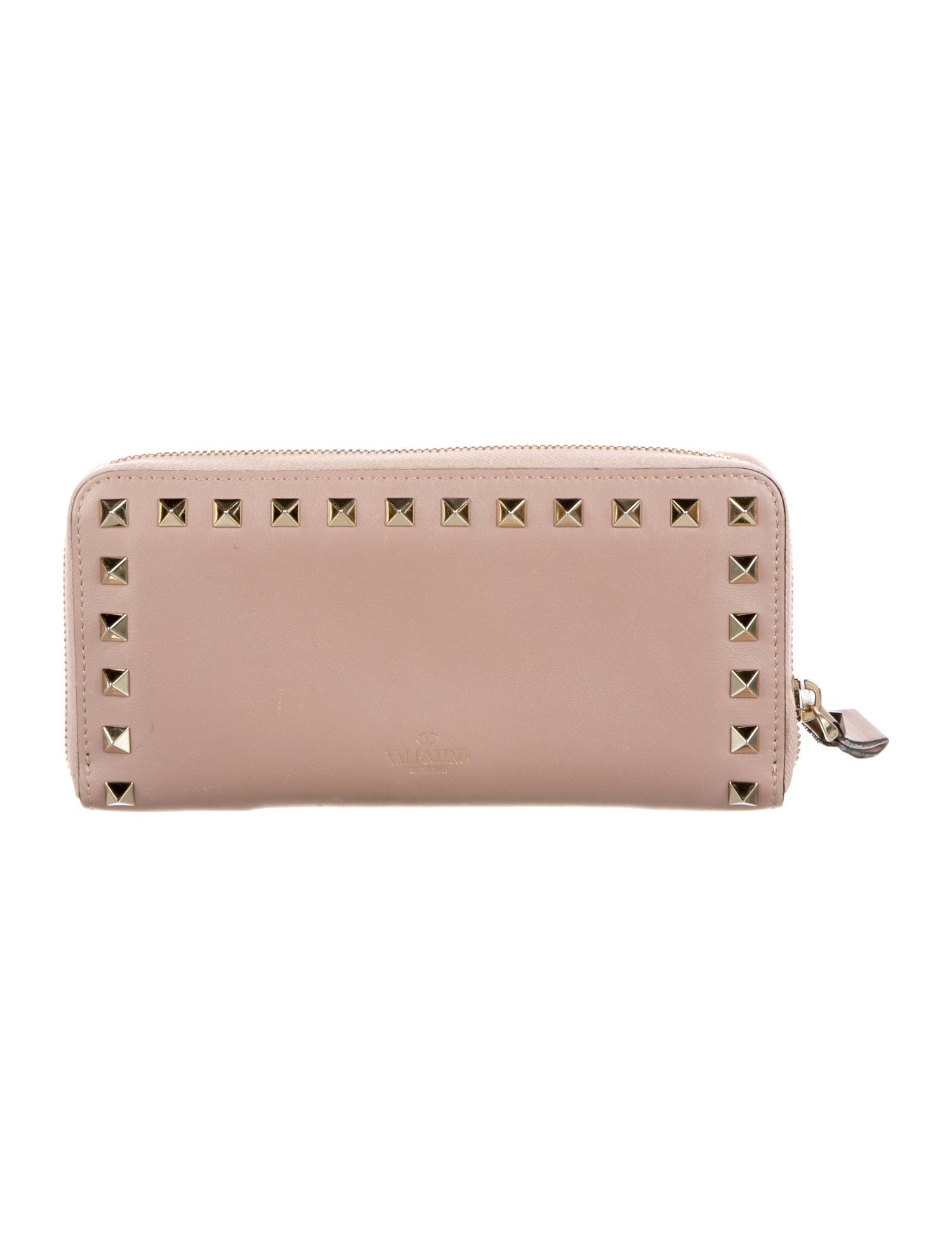 Valentino Rockstud Accents Leather Continental Wallet