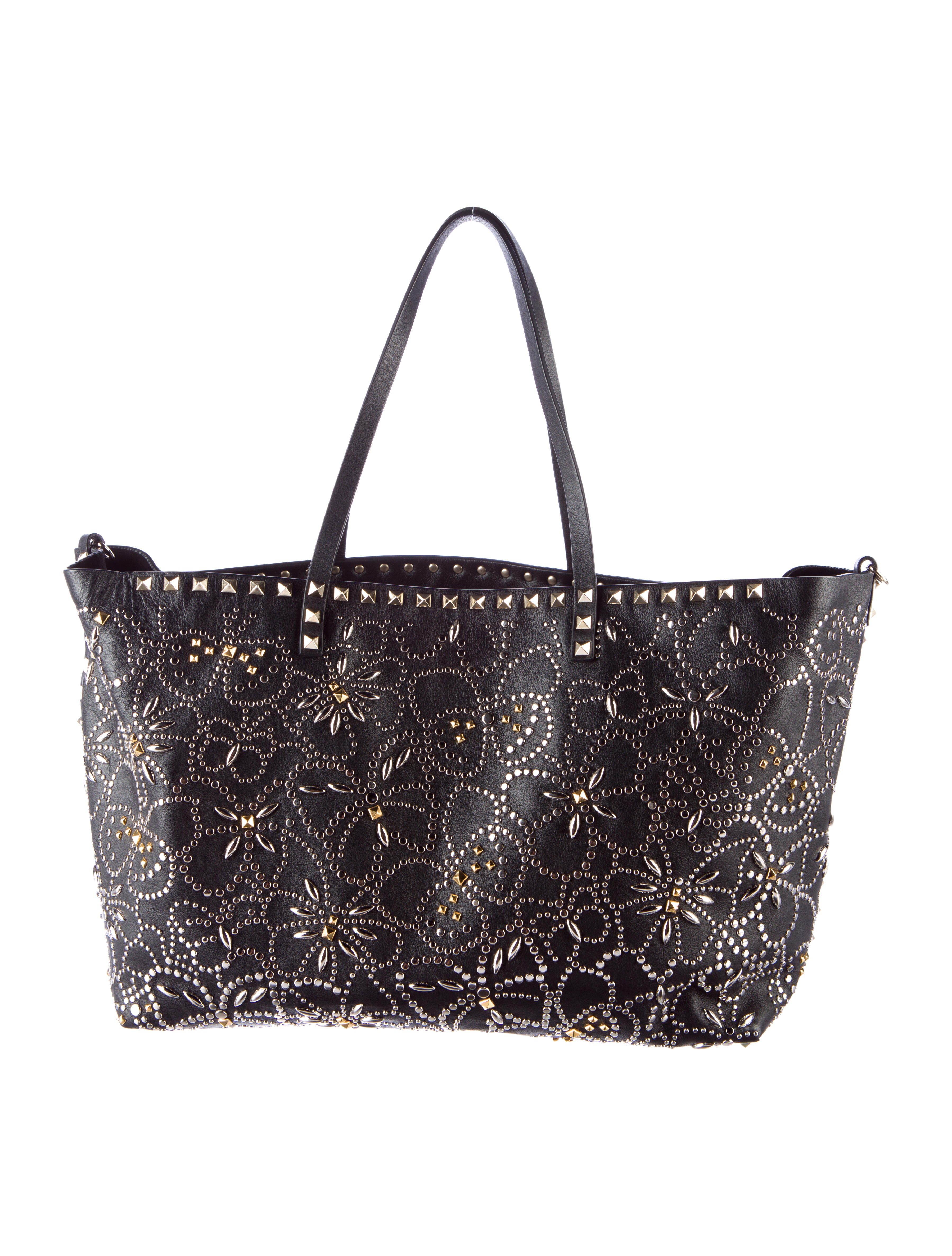 Valentino Embellished Rockstud Tote Handbags VAL43935 The RealReal