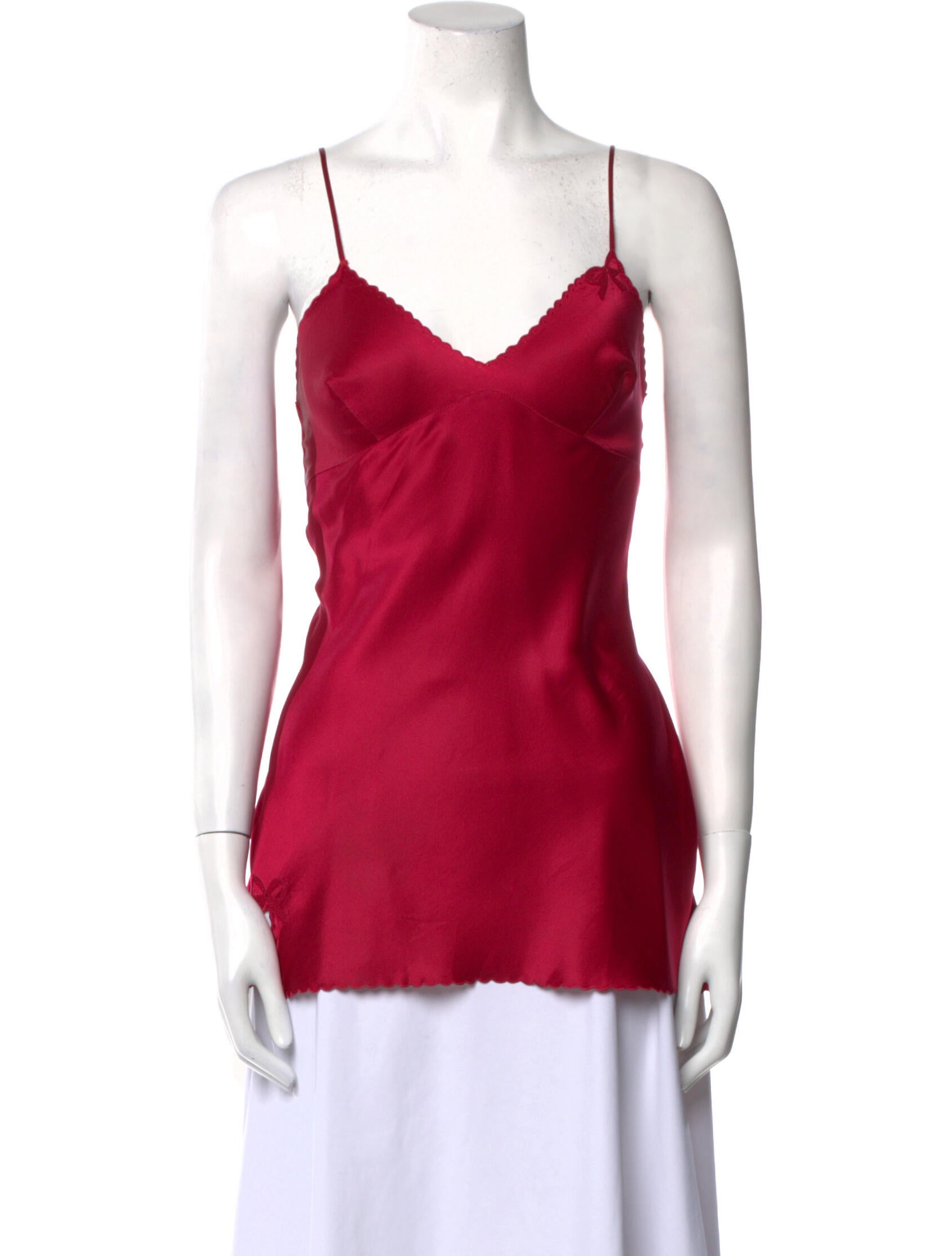 Valentino Silk Embroidered Accent Nightgown