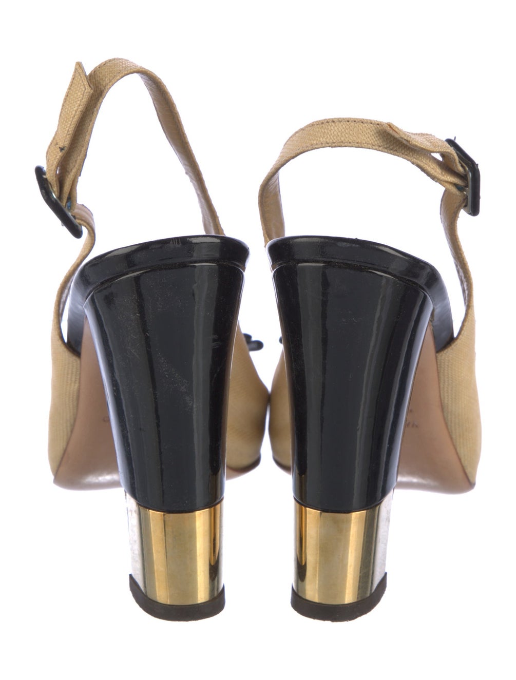 Valentino Canvas Printed Slingback Pumps Neutrals Pumps, Shoes