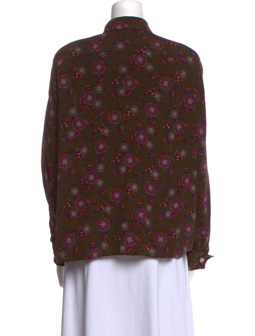Valentino Silk Floral Print Button-Up Top