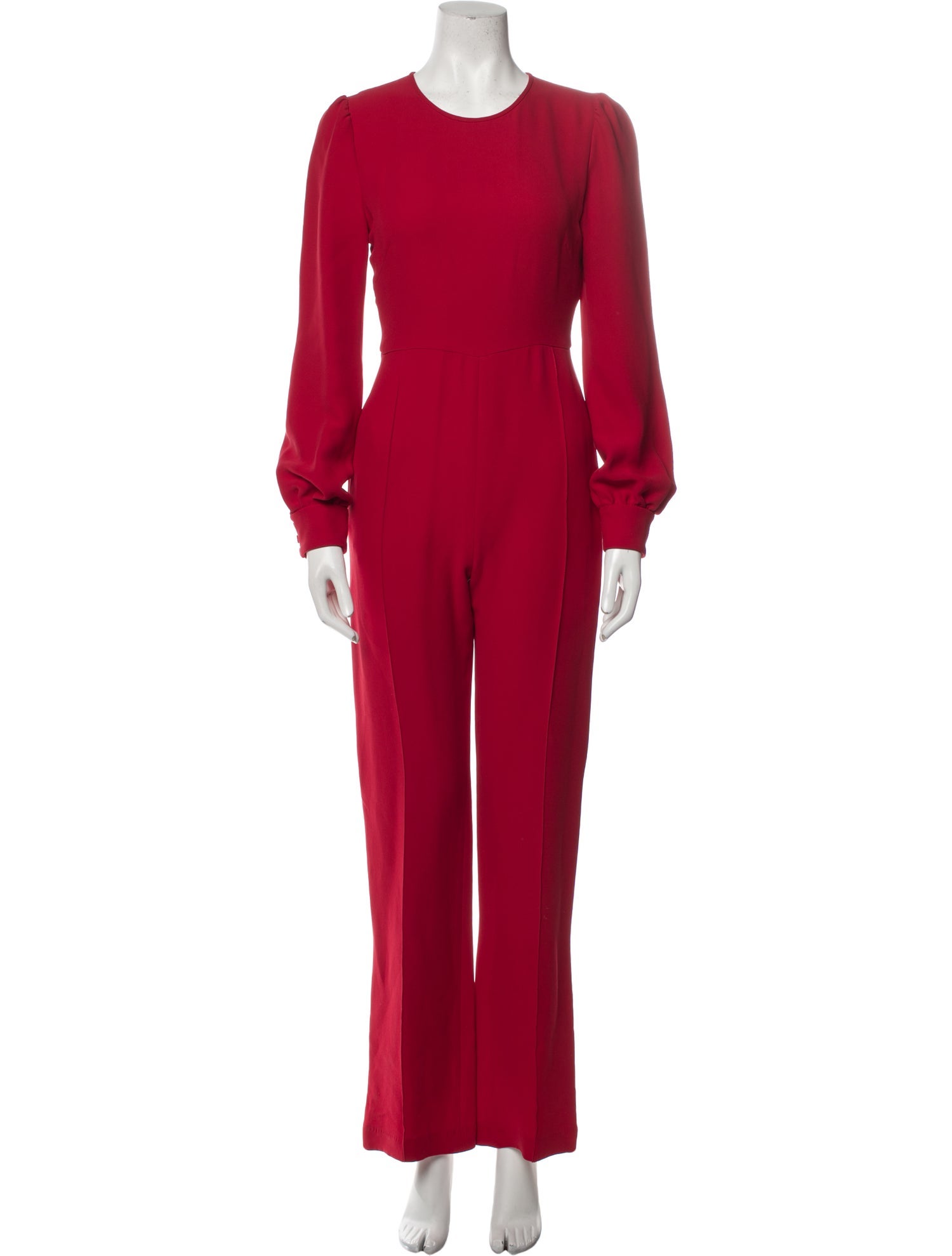 Valentino Silk Crew Neck Jumpsuit - Red, 13\