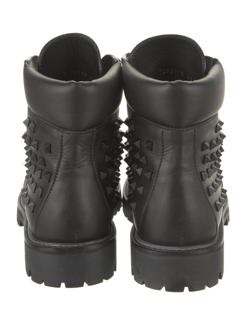 Valentino Rockstud Accents Leather Combat Boots Black Boots, Shoes