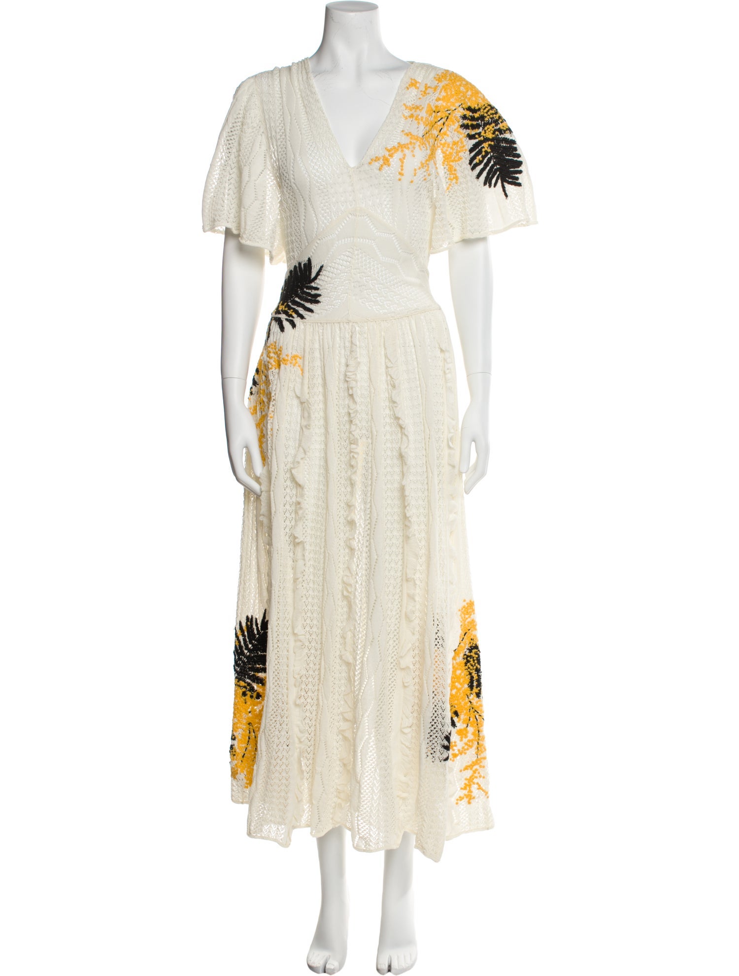 Valentino Floral Print Long Dress