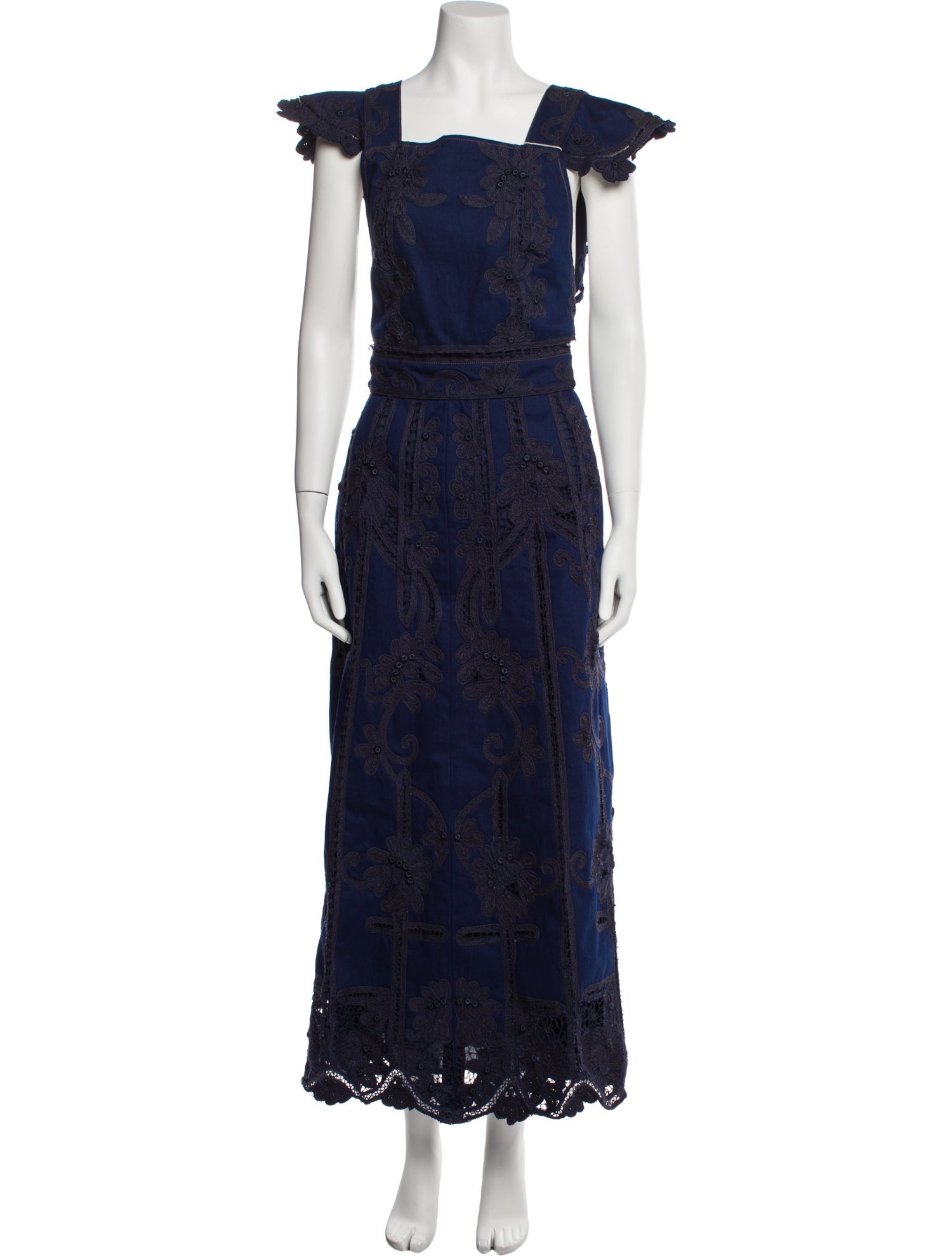 Valentino Lace Pattern Long Dress