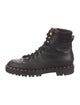 Valentino Rockstud Accents Leather Combat Boots