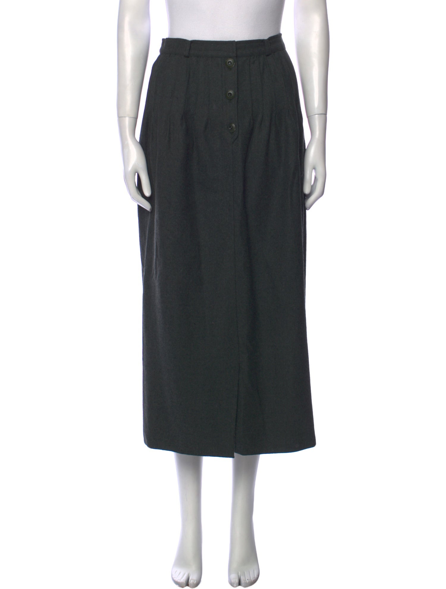 Valentino Pleated Accents Midi Length Skirt