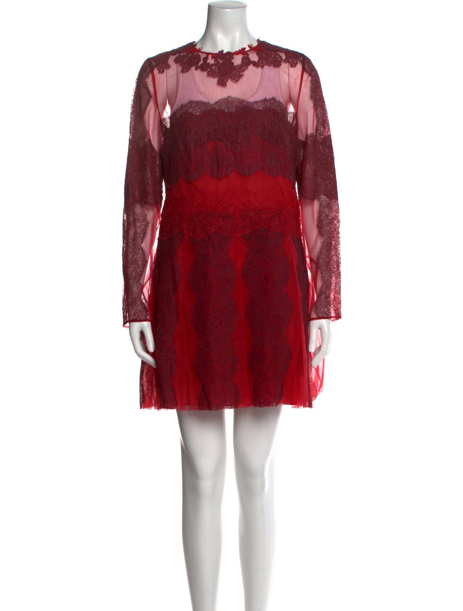 Valentino Lace Mini Dress w/ Tags - Red Dresses, Clothing - VAL447299 | The  RealReal