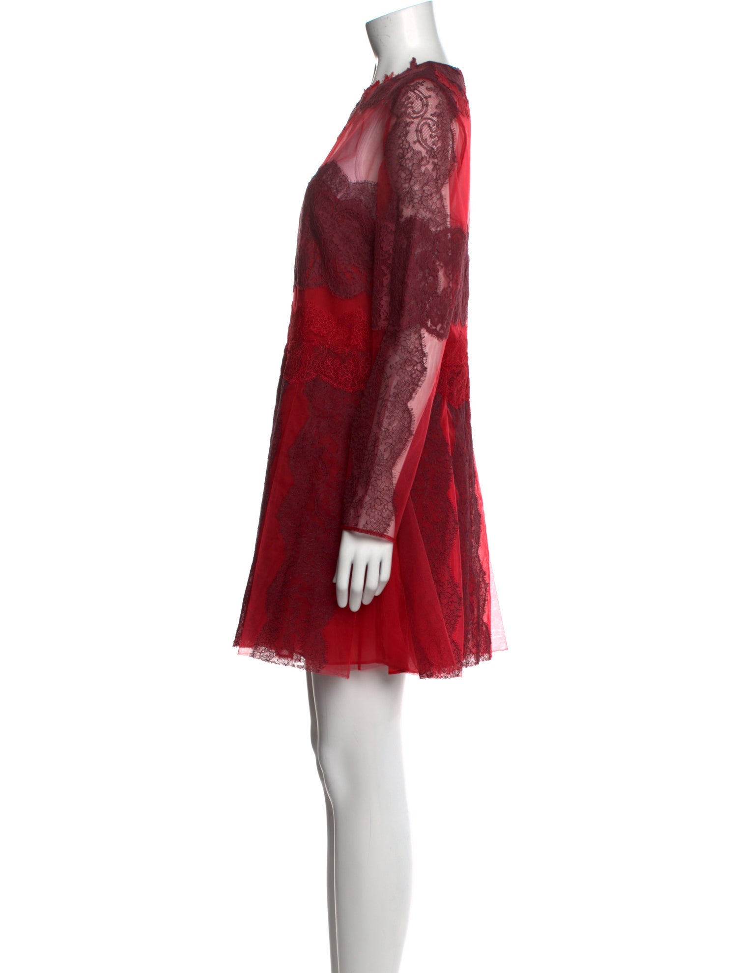 Valentino Lace Mini Dress w/ Tags - Red Dresses, Clothing - VAL447299 | The  RealReal