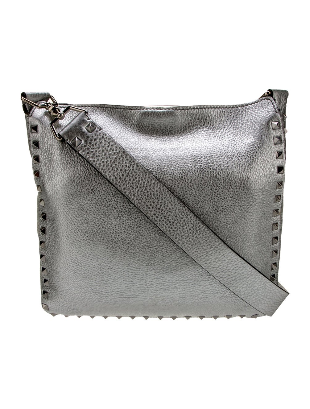 Valentino Rockstud Messenger Bag Metallic Crossbody Bags, Handbags