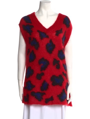 Valentino Knitwear Printed V-Neck Sweater S