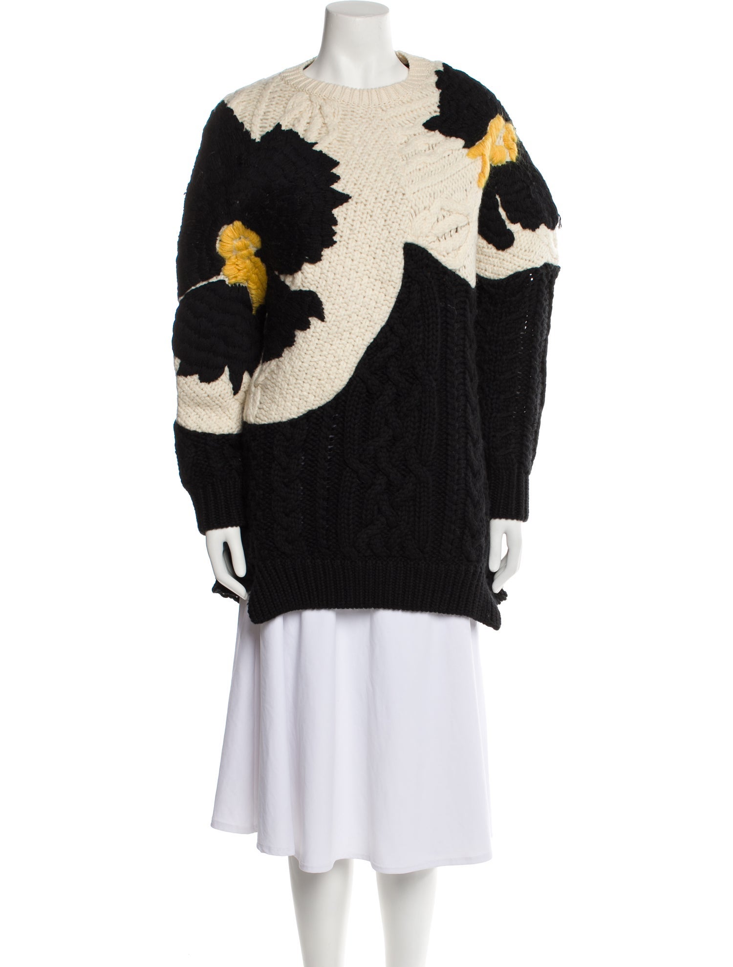 Valentino Virgin Wool Floral Print Sweater