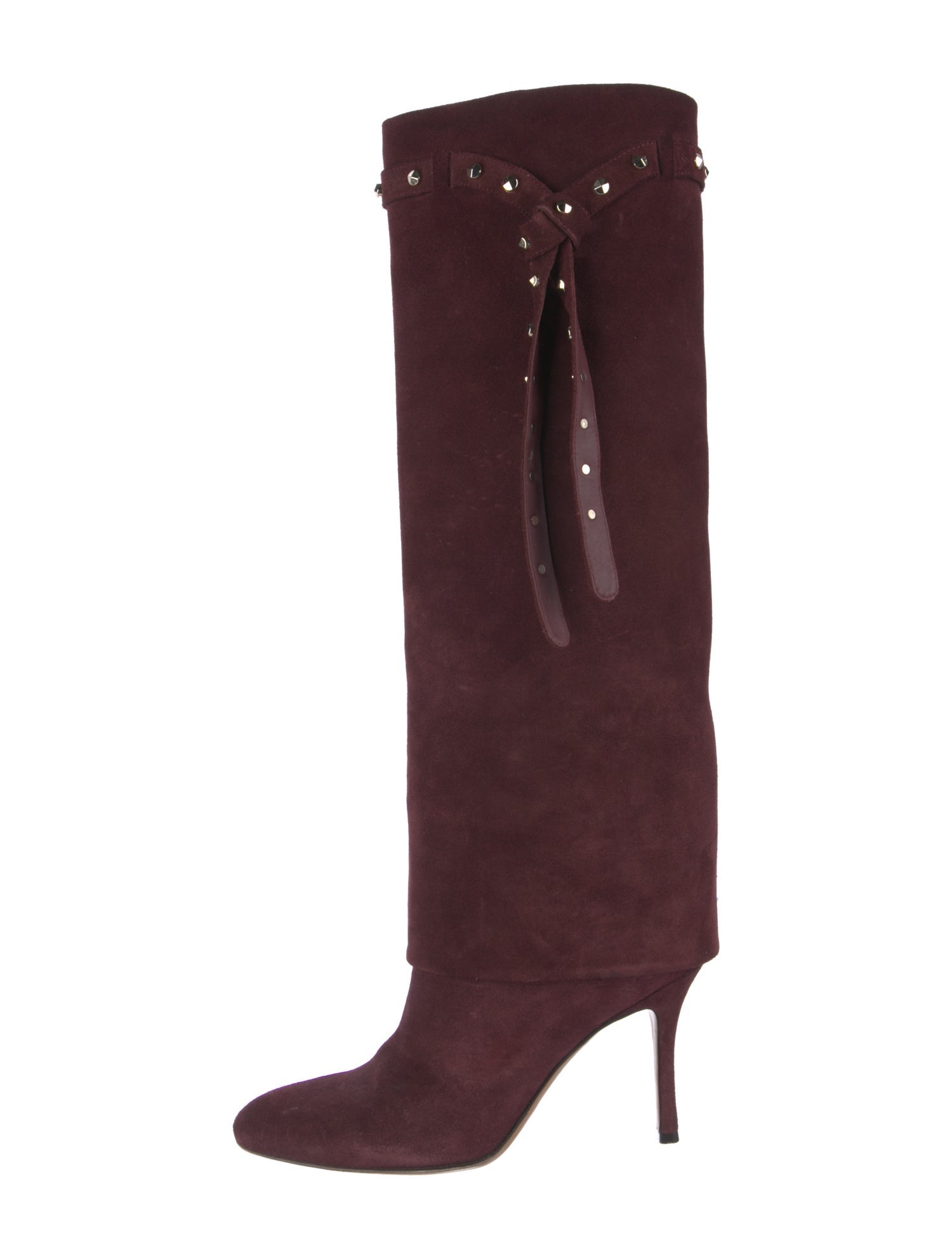 Valentino Rockstud Accents Suede Boots