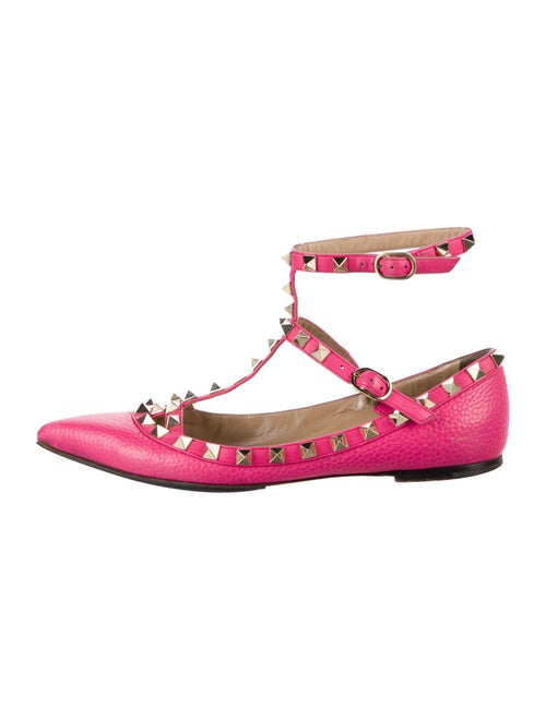 Valentino Leather Studded Accents Ballet Flats