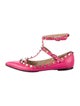 Valentino Leather Studded Accents Ballet Flats