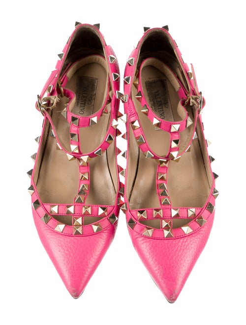 Valentino Leather Studded Accents Ballet Flats