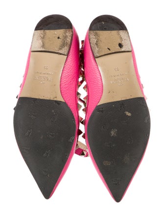 Valentino Leather Studded Accents Ballet Flats
