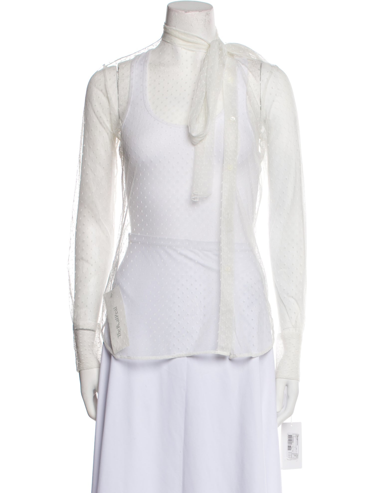 Valentino Mock Neck Long Sleeve Blouse