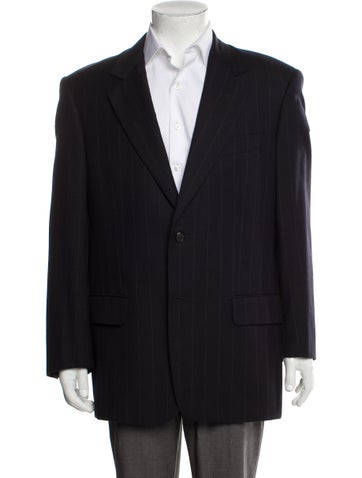 Valentino Suiting Virgin Wool Striped Blazer Us41, It51 | L