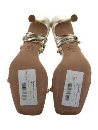 Valentino Leather Studded Accents Sandals