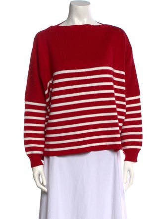 Valentino Striped Bateau Neckline Sweater