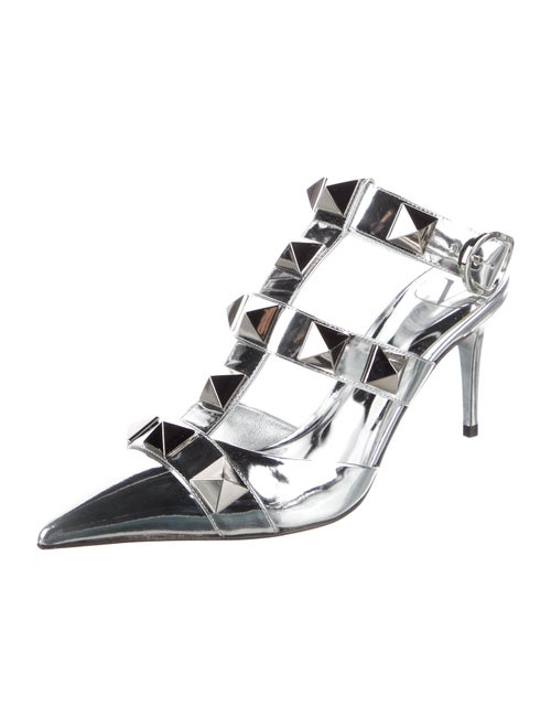 Valentino Rockstud Accents Patent Leather Mules