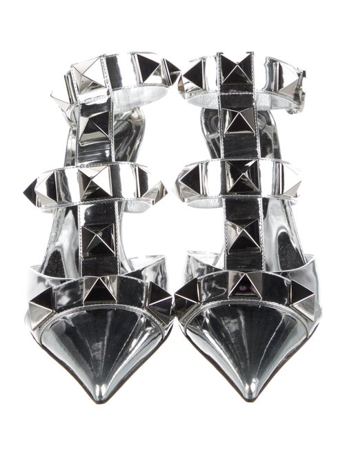 Valentino Rockstud Accents Patent Leather Mules