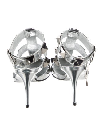 Valentino Rockstud Accents Patent Leather Mules