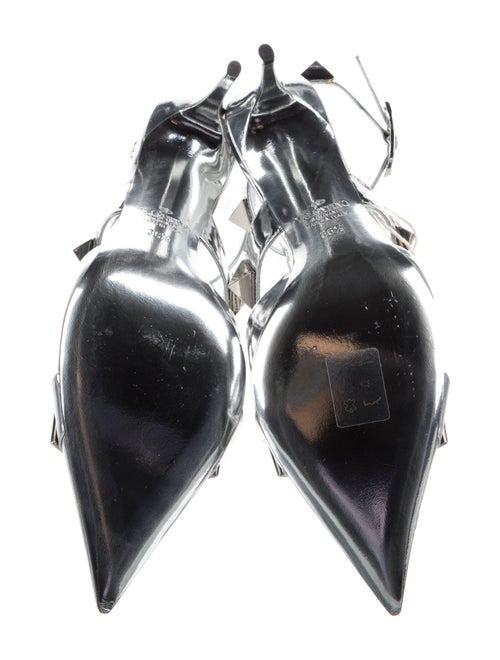 Valentino Rockstud Accents Patent Leather Mules