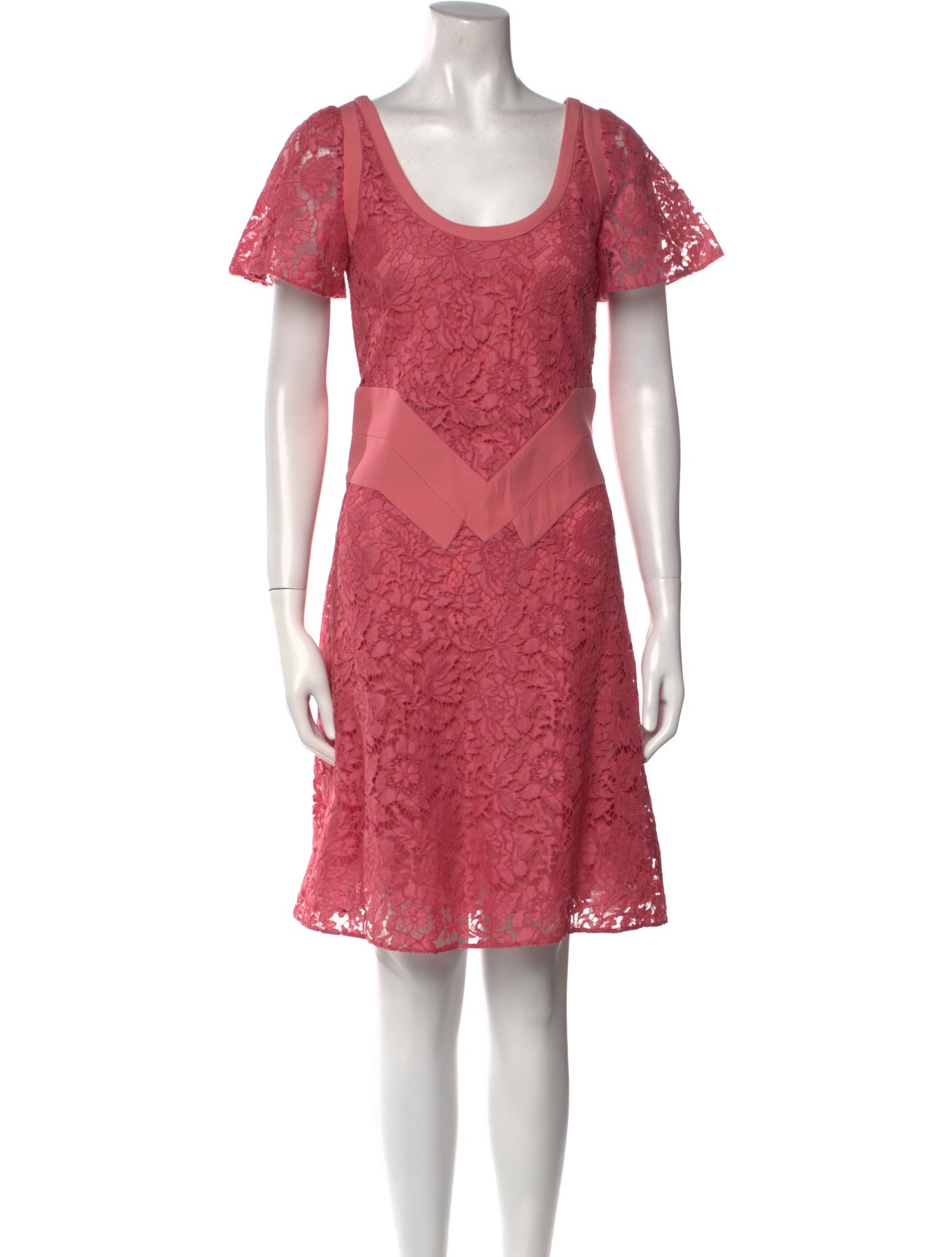 Valentino Lace Pattern Knee-Length Dress