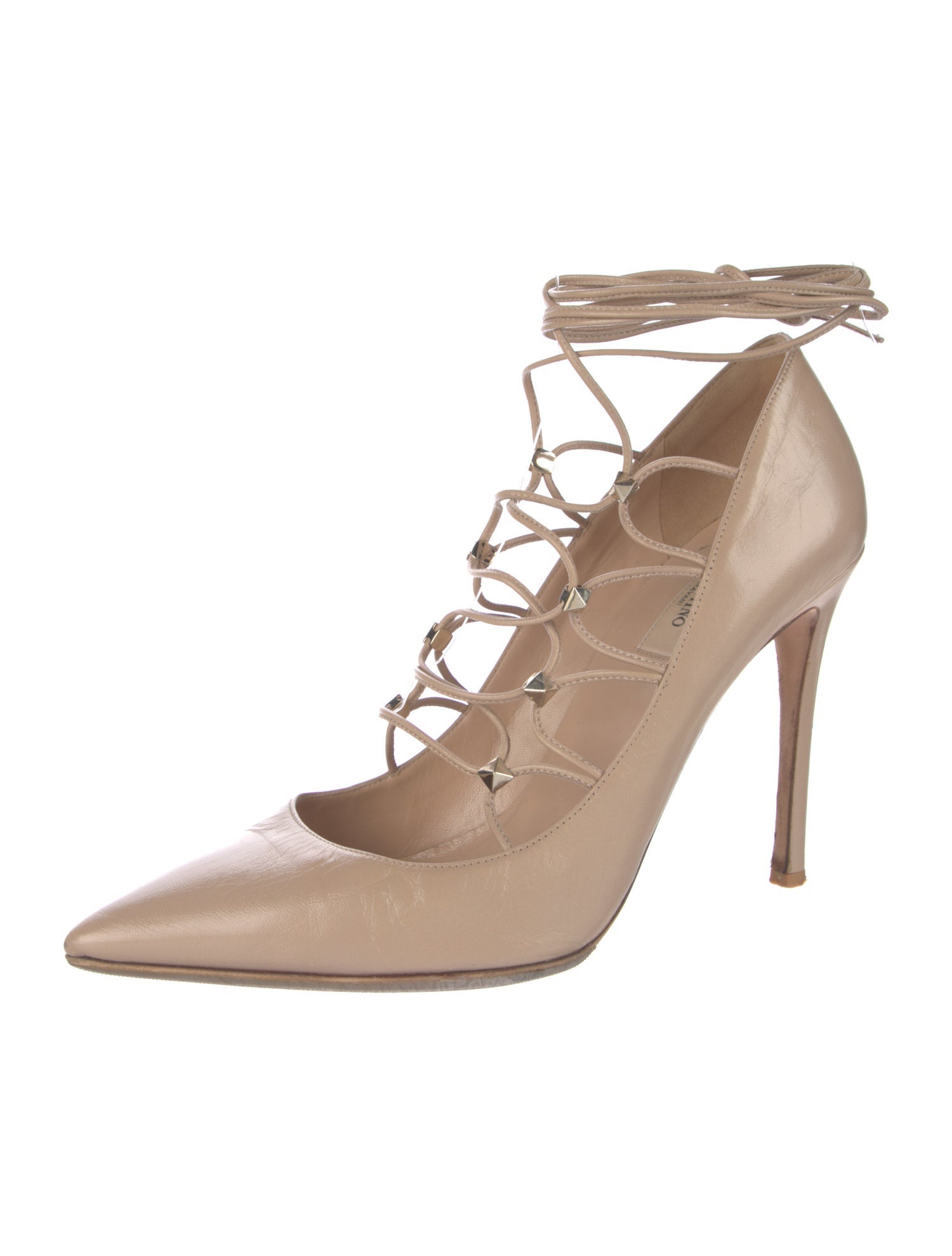 Valentino Rockstud Accents Leather Pumps