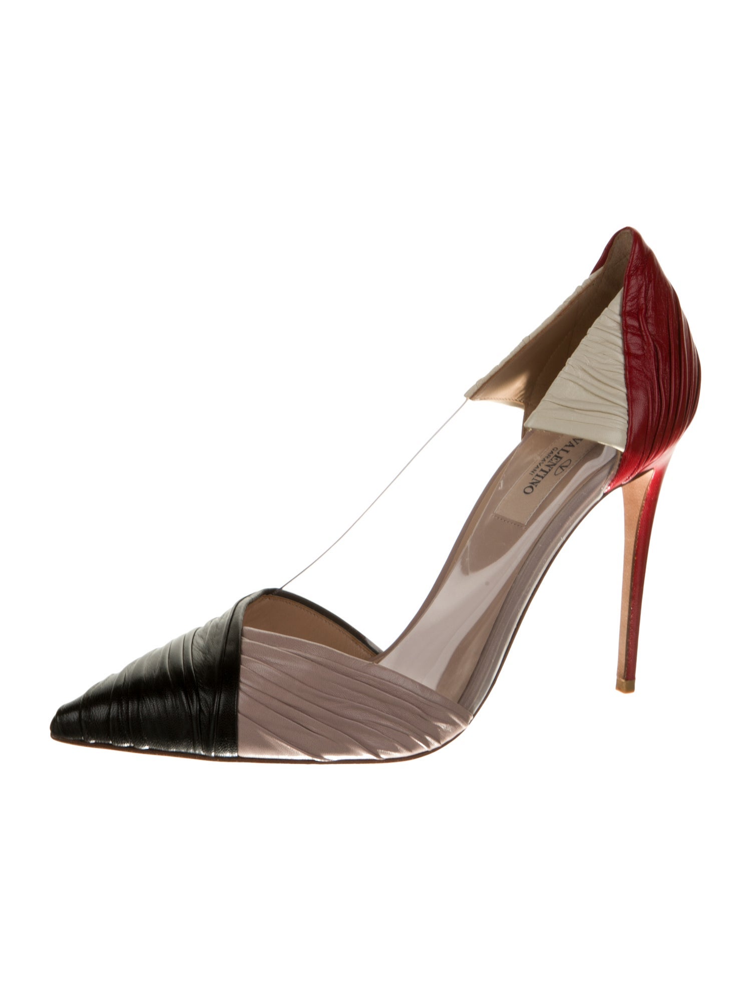 Valentino PVC Colorblock Pattern D'Orsay Pumps