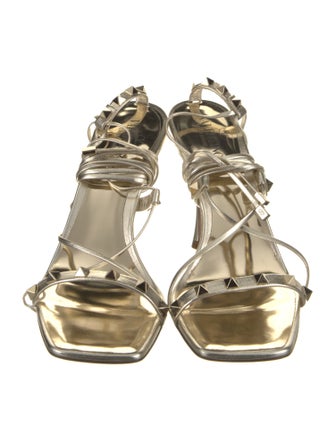 Valentino Leather Studded Accents Sandals