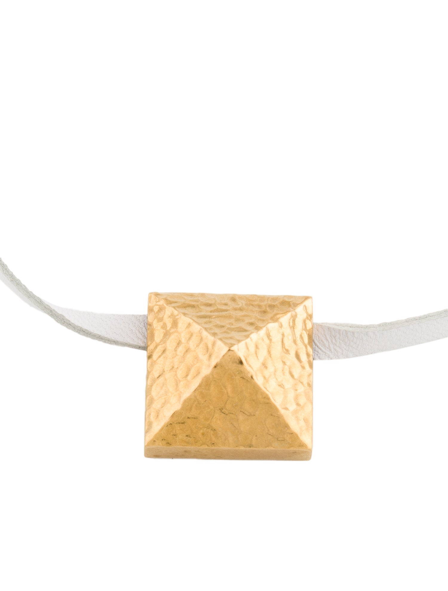 Valentino Leather Roman Stud Pendant Necklace