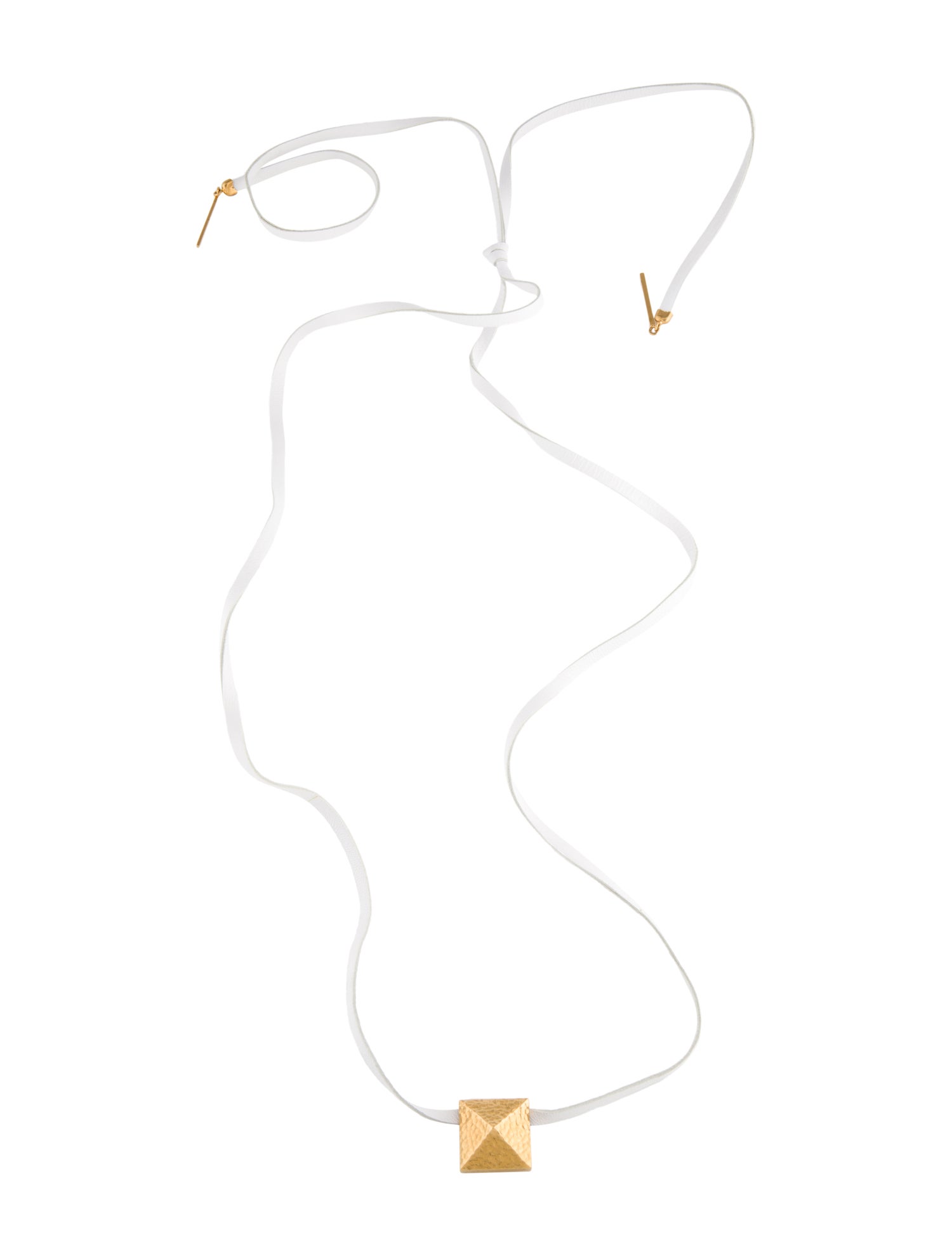 Valentino Leather Roman Stud Pendant Necklace