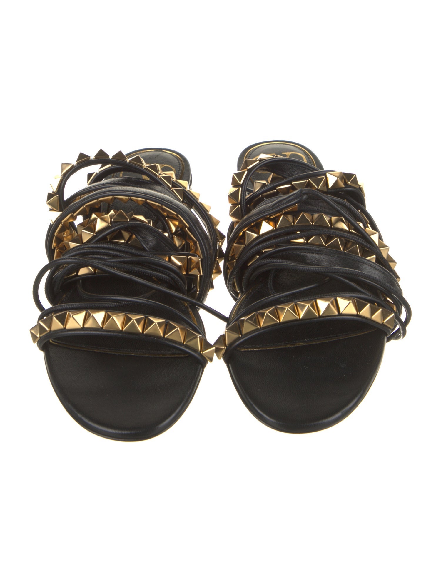 Valentino Leather Studded Accents Sandals