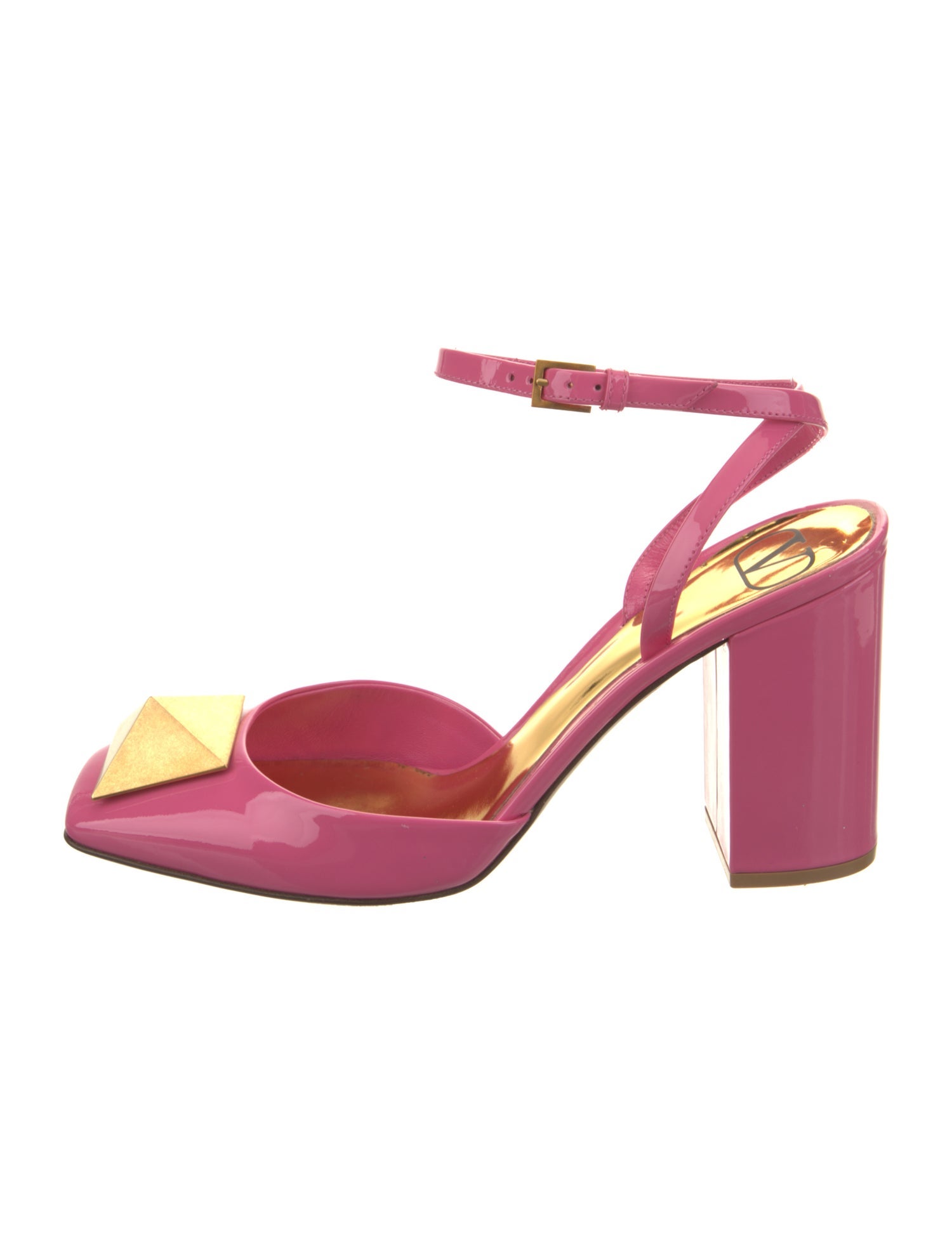 Valentino Patent Leather Studded Accents Slingback Pumps